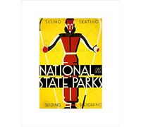 Wee Blue Coo Advert Travel Sport National Skate Park Ski USA Wall Art Print