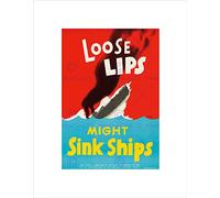 Wee Blue Coo Advert War WWII Loose Lips Sink Ships Torpedo Wall Art Print