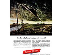 Wee Blue Coo ADVERT WESTERN ELECTRIC TELEPHONE STORM TORNADO TWISTER USA POSTER 30X40 CM 12X16 IN PRINT ABB6332B