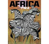 Wee Blue Coo Africa Travel TWA Airline Zebra Unframed Wall Art Print Poster Home Decor Premium