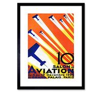 Wee Blue Coo Airshow Aviation Paris France Artwork Framed Wall Art Print 12X16 Inch