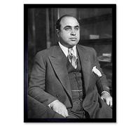 Wee Blue Coo Al Capone 1930 Crime Mob Boss Art Print Framed Poster Wall Decor 12X16 Inch
