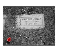 Wee Blue Coo Al Capone Grave Marker Mafia Art Print Poster Wall Decor 12X16 Inch