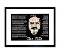 Wee Blue Coo Alan Watts Undamentally Ultimate Face Quote Wood Frame Picture Art F12X162