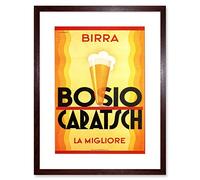 Wee Blue Coo Alcohol Beer Bosio Caratsch Italy Vintage Artwork Framed Wall Art Print 12X16 Inch