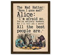 Wee Blue Coo Alice In Wonderland Mad Hatter Tea Party A4 Artwork Framed Wall Art Print