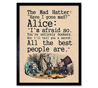 Wee Blue Coo Alice In Wonderland Mad Hatter Tea Party Art Print Framed Poster Wall Decor 12x16 inch