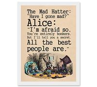Wee Blue Coo Alice In Wonderland Mad Hatter Tea Party Artwork Framed A3 Wall Art Print