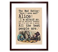 Wee Blue Coo Alice In Wonderland Mad Hatter Tea Party Artwork Framed Wall Art Print 12X16 Inch