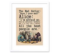 Wee Blue Coo Alice In Wonderland Mad Hatter Tea Party Artwork Framed Wall Art Print 12X16 Inch