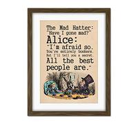 Wee Blue Coo Alice In Wonderland Mad Hatter Tea Party Artwork Framed Wall Art Print 18X24 Inch
