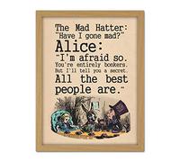 Wee Blue Coo Alice In Wonderland Mad Hatter Tea Party Artwork Framed Wall Art Print 18X24 Inch