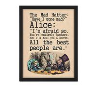 Wee Blue Coo Alice In Wonderland Mad Hatter Tea Party Artwork Framed Wall Art Print 18X24 Inch