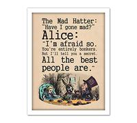 Wee Blue Coo Alice In Wonderland Mad Hatter Tea Party Artwork Framed Wall Art Print 18X24 Inch