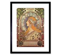 Wee Blue Coo Alphonse Mucha Art Nouveau Old Master Picture Framed Wall Art Print