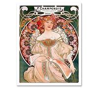 Wee Blue Coo Alphonse Mucha Champenois Old Master Painting Art Print Framed Poster Wall Decor 12X16 Inch