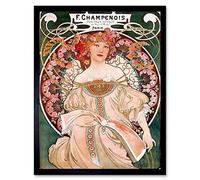Wee Blue Coo Alphonse Mucha Champenois Old Master Painting Art Print Framed Poster Wall Decor 12X16 Inch