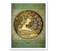 Wee Blue Coo Alphonse Mucha Laurel 1901 Old Master Painting Art Print Framed Poster Wall Decor 12X16 Inch