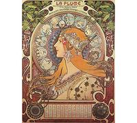 Wee Blue Coo Alphonse Mucha Nouveau Old Master Painting Art Print Poster Wall Decor 12X16 Inch