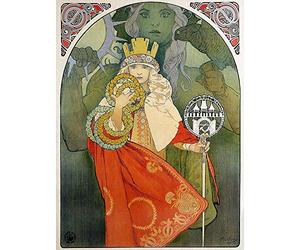 Wee Blue Coo Alphonse Mucha Retro Old Master Painting Art Print Poster Wall Decor 12X16 Inch