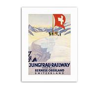 Wee Blue Coo Alpine Railway Jungfrau Ain Flag Swiss Travel Sport Canvas Art Print