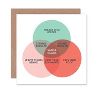 Wee Blue Coo Alternative Christmas Xmas Santa Venn Diagram Humour Sealed Greeting Card Plus Envelope Blank inside