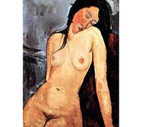 Wee Blue Coo Amedeo Modigliani Female Old Master Painting Art Print Poster Wall Decor 12X16 Inch