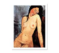 Wee Blue Coo Amedeo Modigliani Nude Female Old Master Large Framed Art Print Poster Wall Decor 18x24 inch