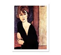 Wee Blue Coo Amedeo Modigliani Portrait Madame Reynouard Old Large Framed Art Print Poster Wall Decor 18x24 inch