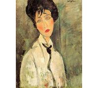 Wee Blue Coo Amedeo Modigliani Portrait Woman With A Black Tie Old Art Painting Canvas Print