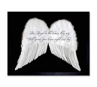 Wee Blue Coo An Angel The House Guard Home Wings Quote Motivation Typography Art Print Framed Poster Wall Decor 12X16 Inch