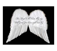 Wee Blue Coo An Angel The House Guard Home Wings Quote Motivation Typography Art Print Poster Wall Decor 12X16 Inch