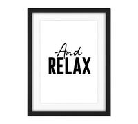 Wee Blue Coo And Relax Typography Artwork Framed Wall Art Print 18X24 Inch