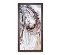 Wee Blue Coo Andalusian Horse Head Eye Close Up Long Panel Framed Wall Art Print