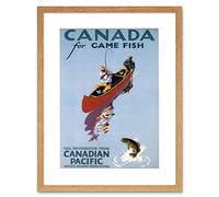 Wee Blue Coo Angling Fishing Lake Boat Fish Canada Canoe Picture Framed Wall Art Print