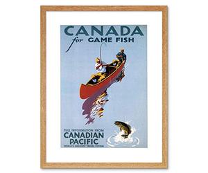 Wee Blue Coo Angling Fishing Lake Boat Fish Canada Canoe Picture Framed Wall Art Print