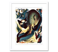 Wee Blue Coo Animal Cat Butterfly Siamese Photo Framed Wall Art Print