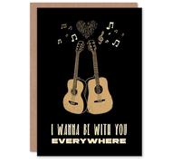 Wee Blue Coo Anniversary Card Guitars Wanna Be With You Everywhere Romantic
