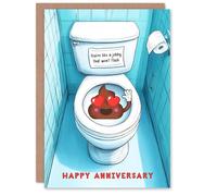 Wee Blue Coo Anniversary Card Like A Jobby That Won't Flush Toilet Poo Joke Funny