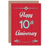 Wee Blue Coo ANNIVERSARY HAPPY 10TH TENTH NEW ART GREETINGS GIFT CARD