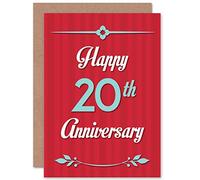 Wee Blue Coo ANNIVERSARY HAPPY 20TH TWENTIETH NEW ART GREETINGS GIFT CARD