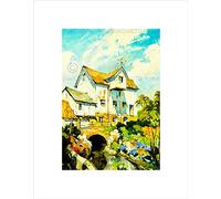 Wee Blue Coo Architectural Watermill Essex Stream Cuneo UK Flower Wall Art Print