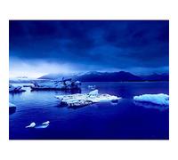 Wee Blue Coo Arctic Ocean Ice Icebergs Art Print Poster Wall Decor 12X16 Inch