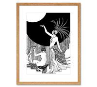 Wee Blue Coo Art Deco Harem Portrait Artwork Framed Wall Art Print 12X16 Inch