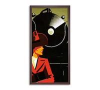 Wee Blue Coo Art Deco Train Stylish Woman Long Panel Framed Wall Art Print