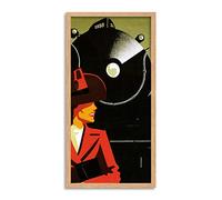 Wee Blue Coo Art Deco Train Stylish Woman Long Panel Framed Wall Art Print