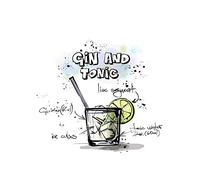 Wee Blue Coo Art Painting Drawing Alcohol Cocktail Recipe Gin Tonic Large Art Print Poster Wall Decor 18x24 inch