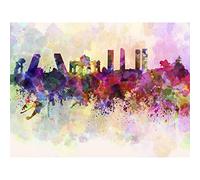 Wee Blue Coo Art Painting Drawing Cityscape Paint Splash Skyline Madrid Large Art Print Poster Wall Decor 18x24 inch