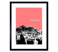 Wee Blue Coo Arthurs Seat Edinburgh Scotland Scottish Landmark Coral Framed Art Print
