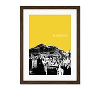 Wee Blue Coo Arthurs Seat Edinburgh Scottish Landmark Yellow Large Art Print Poster Wall Decor 18x24 inch Supplied Ready To Hang With Included Mount Brackets
